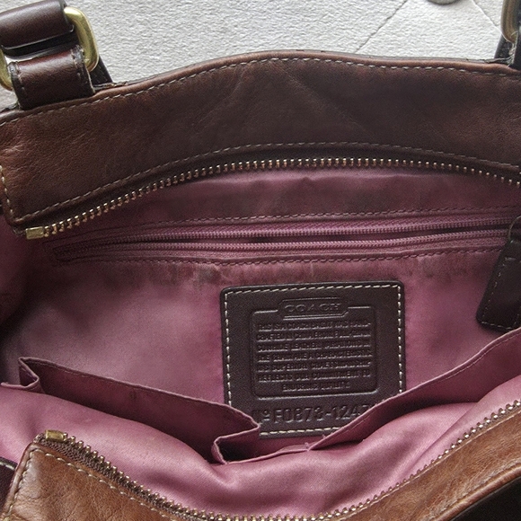 Vintage Coach Hamptons Carryall (style number 12476) in brown pebble leather - Picture 10 of 14